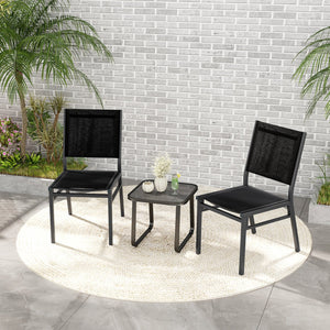 Outdoor Dining Chairs with Breathable Seat and Backrest for Backyard Porch Poolside-1 Piece view 2