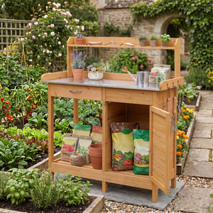 Outdoor Garden Wooden Work Station Potting Bench view 6
