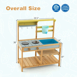 Outdoor Kids Mud Kitchen with Faucet and Water Box view 4