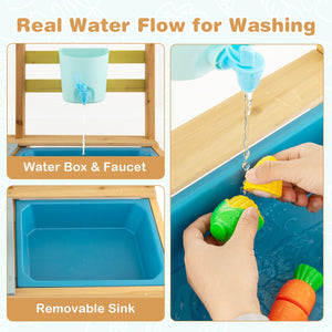 Outdoor Kids Mud Kitchen with Faucet and Water Box view 6