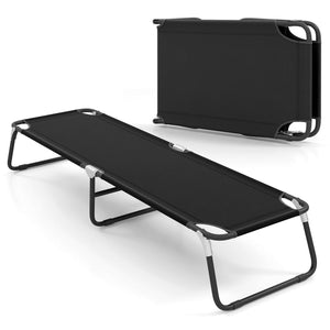 Outdoor Portable Folding Camping Bed for Sleeping Hiking Travel-Black