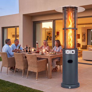 Outdoor Propane Patio Heater with Glass Tube and Tilt-Over Protection-Darkgray view 3