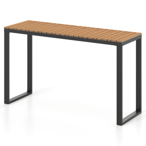 Outdoor Rectangle Console Table with Long-Lasting Acacia Wood Tabletop