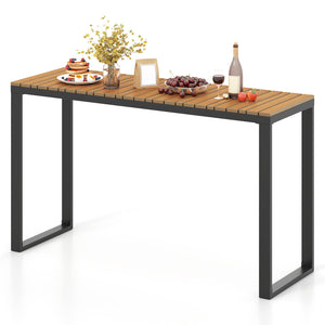 Outdoor Rectangle Console Table with Long-Lasting Acacia Wood Tabletop view 4