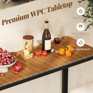Outdoor Rectangle Console Table with Long-Lasting Acacia Wood Tabletop view 6