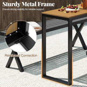 Outdoor Rectangle Console Table with Long-Lasting Acacia Wood Tabletop view 7