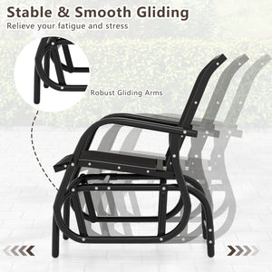 Outdoor Single Swing Glider Rocking Chair with Armrest-Black view 9