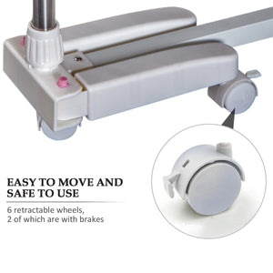 4 Layers Folding Laundry Rack Stand Dryer Storage Towel Rack Rolling
