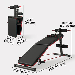 Soozier Foldable Sit Up Bench Core Workout for Home Gym Black