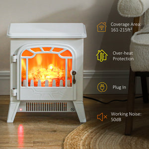 Freestanding Electric Fireplace Stove Heater with Realistic Flame Effect, Overheat Protection, 750W/1500W – view 12