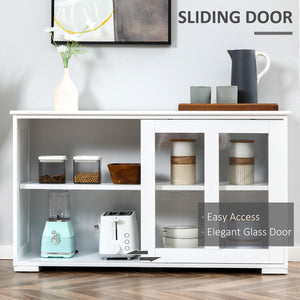 Modern Kitchen Sideboard, Stackable Storage Cabinet, Sliding Glass Door Console – view 18