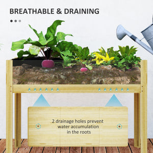 Wooden Raised Garden Bed with Acrylic Panels, Raised Planter Box with Drainage Holes, 29.5" x 18.1" x 23.8" – view 12