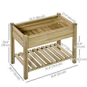 Elevated Planter Box with Legs and Storage Shelf, Raised Garden Bed, Elevated Wooden Planter Box, Green – view 5