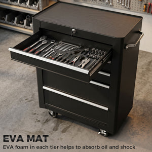5-Drawer Rolling Tool Cabinet on Wheels, Lockable Tool Chest, Tool Organizer for Garage – view 4