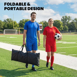 Soozier 2-in-1 Portable Soccer Rebounder Net, Dual-Sided and Foldable Bounce Back Net with Carry Bag for Soccer Baseball