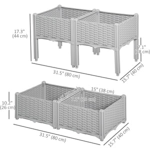 1 Piece Raised Garden Bed PP Raised Flower Bed Vegetable Herb Grow Box Stand Brown – view 30