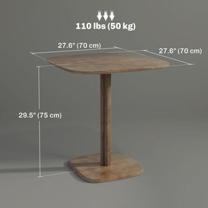 Dining Table for 4 People - Modern Kitchen Table with Wood-Effect Top, 27.6" x 27.6", Dark Brown