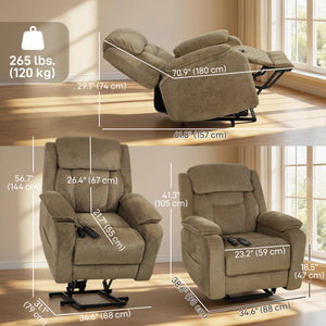 Power Recliner Chair with Massage, Electric Lift Chair for Elderly with Side Pockets, 2 Memory Positions – view 2
