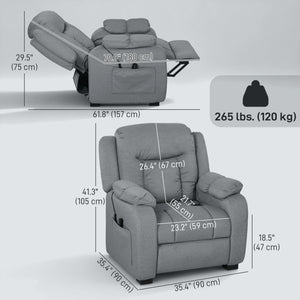 Massage Recliner Chair with Quiet Brushless Motor Pet-Friendly Fabric Power Recliner with 2 Memory – view 16