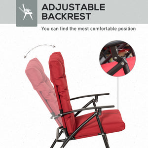 Set of 2 Outdoor Folding Chairs with Adjustable Backrest, Padded Camping Chairs for Outdoor Events, Grey – view 12