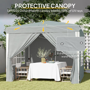 10' x 10' Pop-Up Canopy Tent with Sidewalls, Height-Adjustable, Carry Bag Included, for Outdoor, Garden – view 5