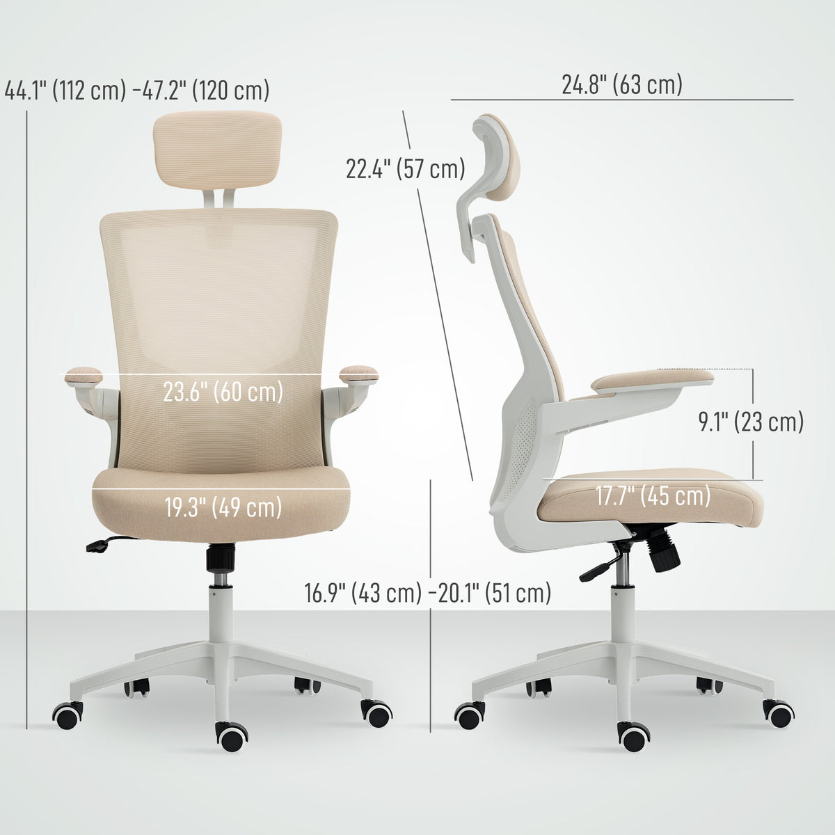 Ergonomic Office Chair, Swivel Desk Chair with Adjustable Lumbar Support, Headrest and Height – view 2