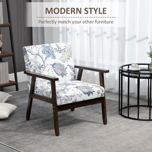 Accent Chairs with Cushioned Seat, Upholstered Linen-Feel Armchair with Adjustable Feet for Bedroom – view 24