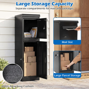 Package Delivery Box for Outside with Lockable Doors Coded Lock-Black view 6