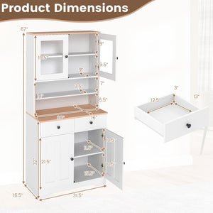 Pantry Cabinet with 2 Removable Shelves-White view 5