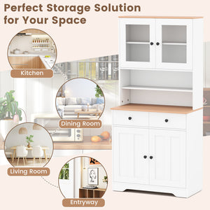 Pantry Cabinet with 2 Removable Shelves-White view 8