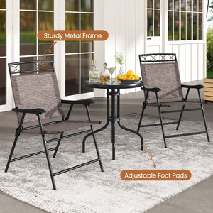 3 Pieces Outdoor Bistro Dining Furniture Set with 1.57 Inch Umbrella Hole view 6