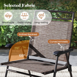 3 Pieces Outdoor Bistro Dining Furniture Set with 1.57 Inch Umbrella Hole view 7