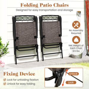 3 Pieces Outdoor Bistro Dining Furniture Set with 1.57 Inch Umbrella Hole view 8