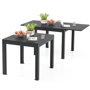 31.5 inches-63 inches Adjustable Patio Expandable Dining Table for 4-6 Person-Gray view 4