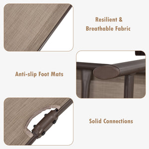 Patio Foldable Chaise Lounge Chair with Backrest and Footrest-Brown view 8