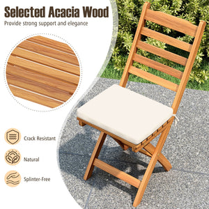 Patio Folding Chairs Set of 2 with Soft Seat Cushion-A view 4