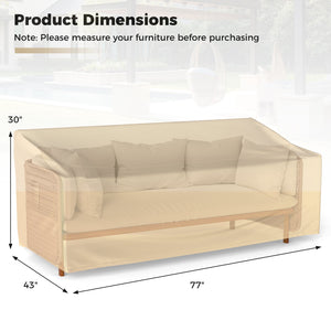 Patio Furniture Cover with Padded Handle and Click-Close Straps-77 x 43 x 30 inches view 4