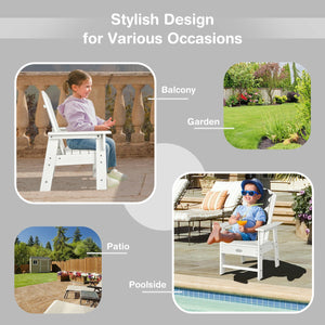 Patio Kids' Adirondack Chair with Ergonomic Backrest-White view 7