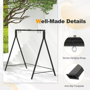 Patio Metal Swing Stand with A-Shaped Structure-Black view 8
