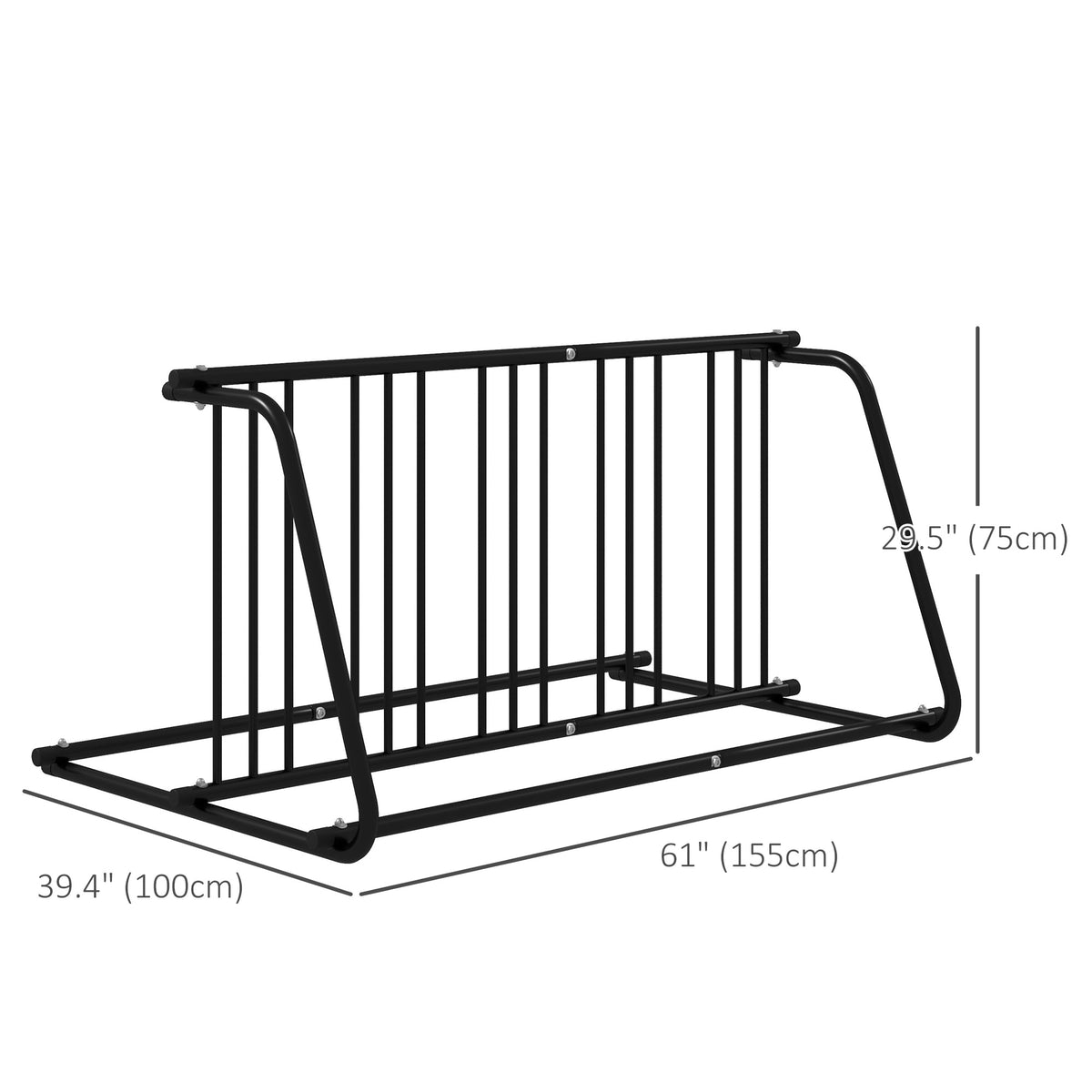All-Steel Bike Rack, 61" Bike Stand, 6-Bike Capacity, Dual-Side, for Garages Streets Yards Schools