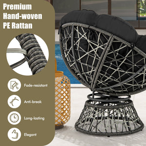 PE Wicker Papasan Chair with Thick and Removable Cushion-Black view 8