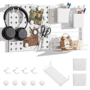 Pegboard Combination Kit Combination Wall Organizer with Magnets and Hooks view 4