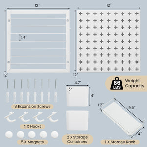 Pegboard Combination Kit Combination Wall Organizer with Magnets and Hooks view 5