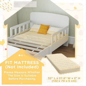 Qaba Toddler Bed Frame with Safety Side Rails for Girls and Boys, Bedroom Furniture
