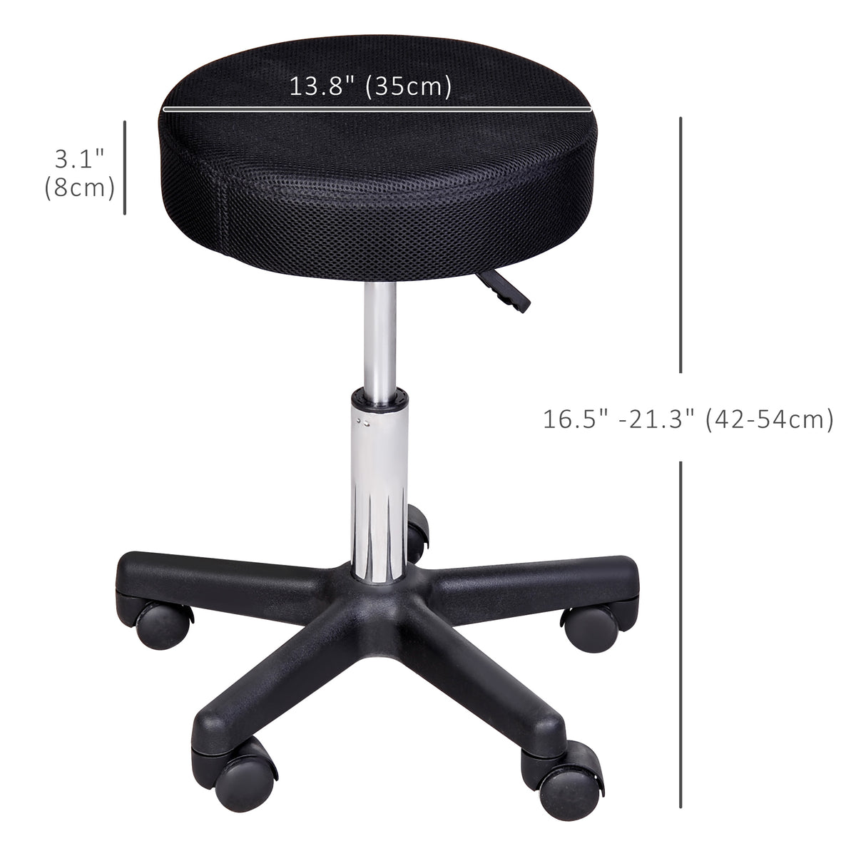 Adjustable Hydraulic Swivel Massage Salon Stool Facial Spa Tattoo Saddle Chair with 3 Changeable Seat Covers, Red/White/Black