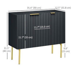 Modern Storage Cabinet Sideboard Buffet Cabinet with Gold Legs for Living Room Dining Room Hallway Black – view 2