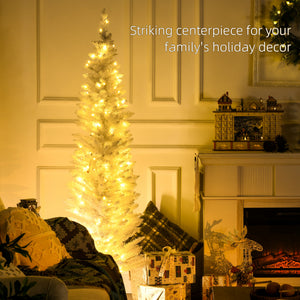 6' Pre Lit Artificial Pencil Christmas Trees, Xmas Tree with Realistic Branches and Warm White LED Lights – view 24