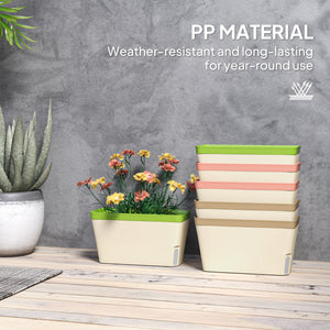 3 Pack Self Watering Flower Pots, 10.5 Inch Planter Box with Water Level Indicator for Vegetables, Succulents Plants