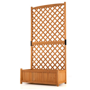 Planter Raised Bed with Trellis for Plant Flower Climbing-Orange view 4