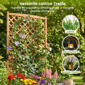 Planter Raised Bed with Trellis for Plant Flower Climbing-Orange view 6